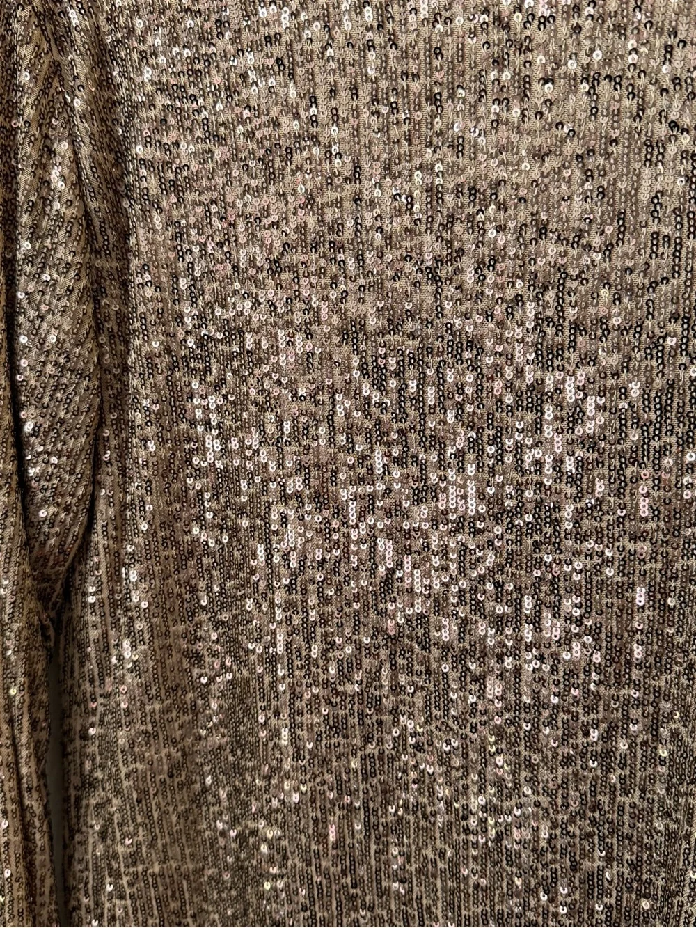 Free People Gold Rush Gold Sequin Long-Sleeve Women's Top Large